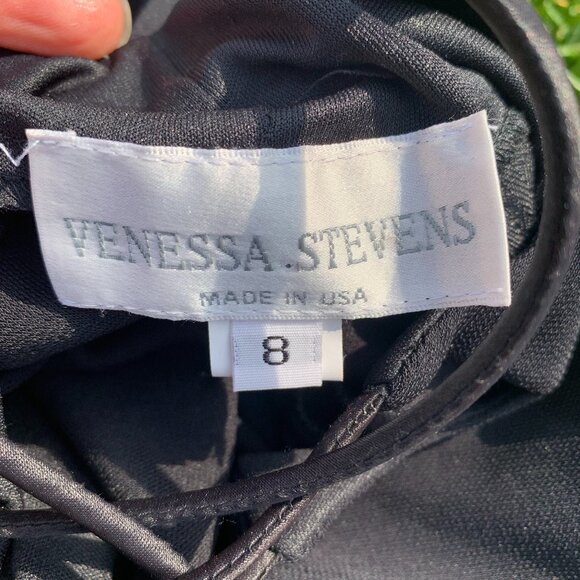 Vintage 90s Venessa Stevens Black Maxi Slip Dress Formal Evening Gown - Picture 11 of 16